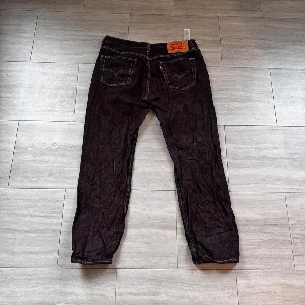 Nudie Jeans black jeans with white stitching Size 36x32 #nudie #denim sku10